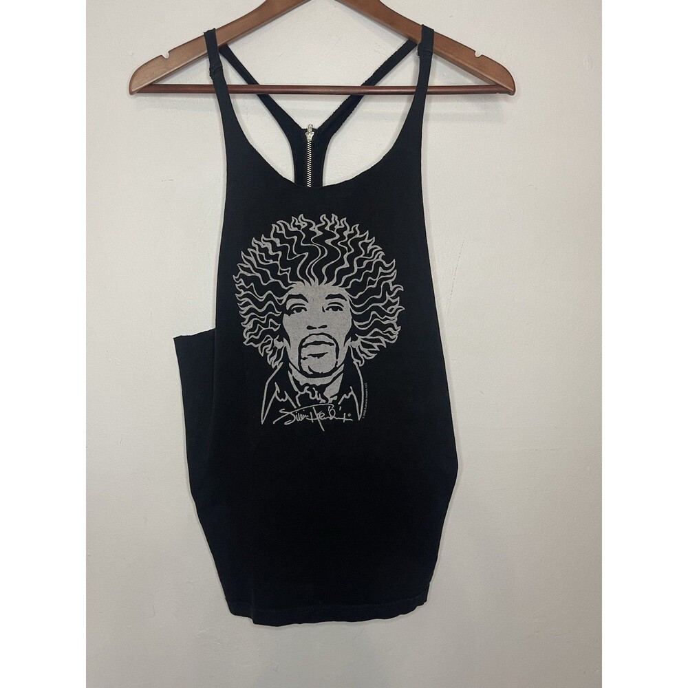 Jimi Hendrix Women's Medium Black Tank Top Furst Of A Kind Zipper Back Detail